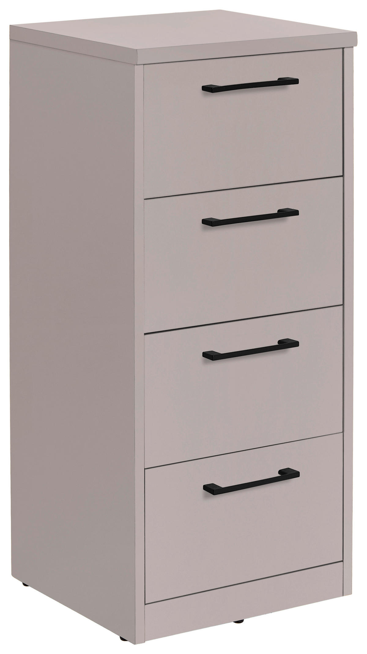 KOMMODE , 38/84/36 cm, 4 Schublade(n)  - Kaschmir/Schwarz, Basics, Holzwerkstoff/Kunststoff (38/84/36cm) - Xora