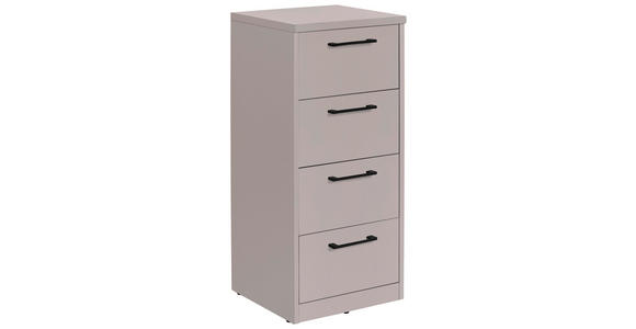 KOMMODE , 38/84/36 cm, 4 Schublade(n)  - Kaschmir/Schwarz, Basics, Holzwerkstoff/Kunststoff (38/84/36cm) - Xora