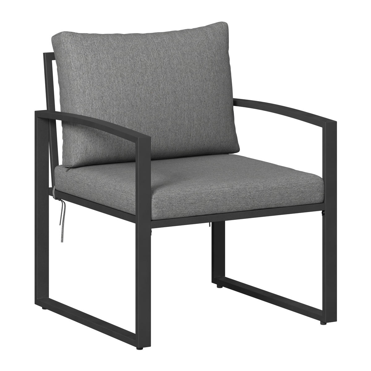 LOUNGEGARNITUR   125/47/70 cm  - Dunkelgrau, Modern, Holzwerkstoff/Textil (125/47/70cm) - Ambia Garden