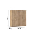 DREHTÜRENSCHRANK 201/197/60 cm 4-türig Sonoma Eiche  - Silberfarben/Sonoma Eiche, Design, Holzwerkstoff/Kunststoff (201/197/60cm) - Novel