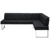 ECKBANK 253/174 cm Mikrofaser Chromfarben, Schwarz Metall   - Chromfarben/Schwarz, Design, Textil/Metall (253/174cm) - Novel