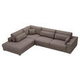 ECKSOFA in Cord Braun  - Schwarz/Braun, KONVENTIONELL, Kunststoff/Textil (250/314cm) - Carryhome