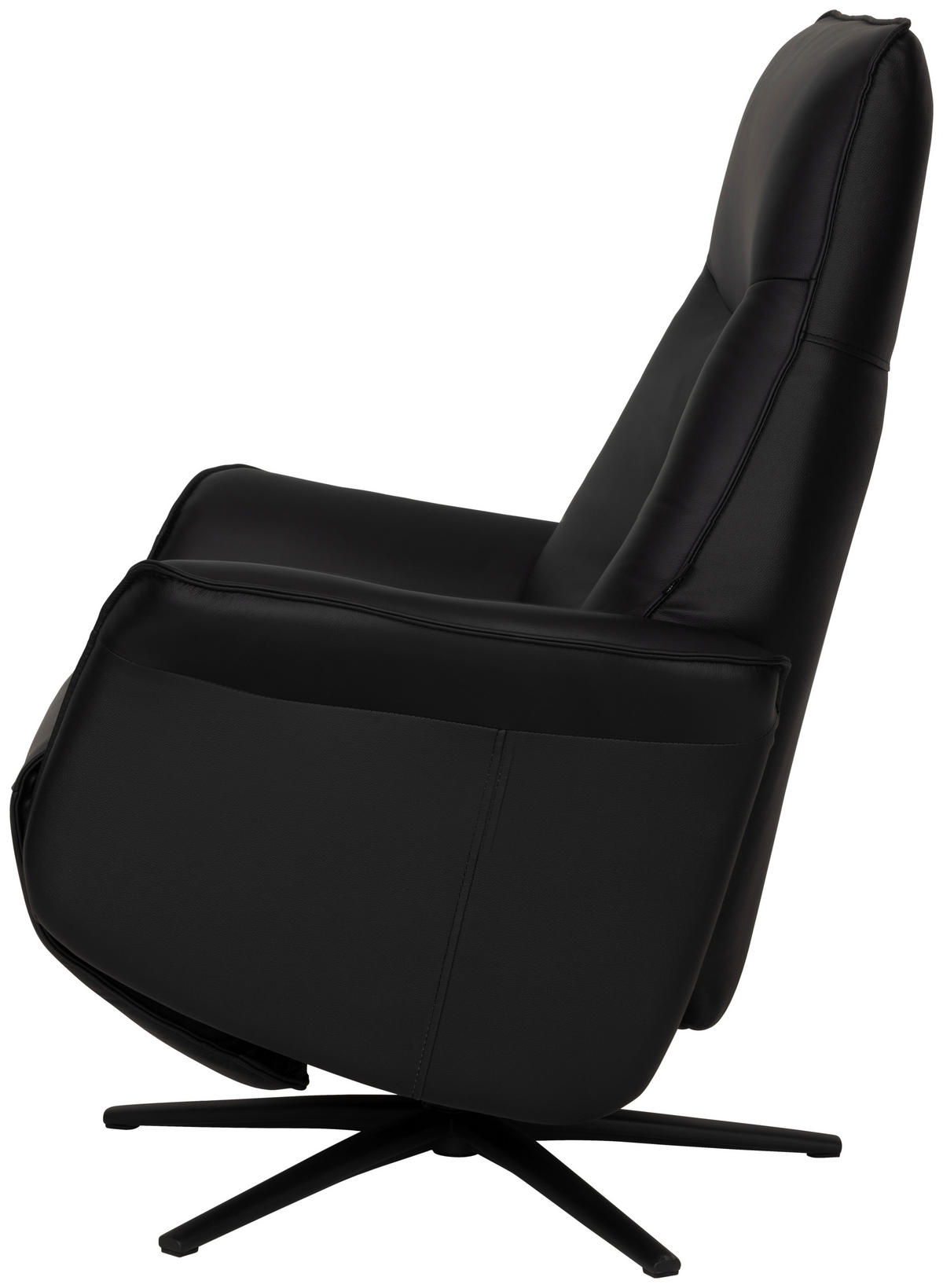 RELAXSESSEL Lederlook Echtleder    - Schwarz, Design, Leder/Holz (79/110/83cm) - Livetastic