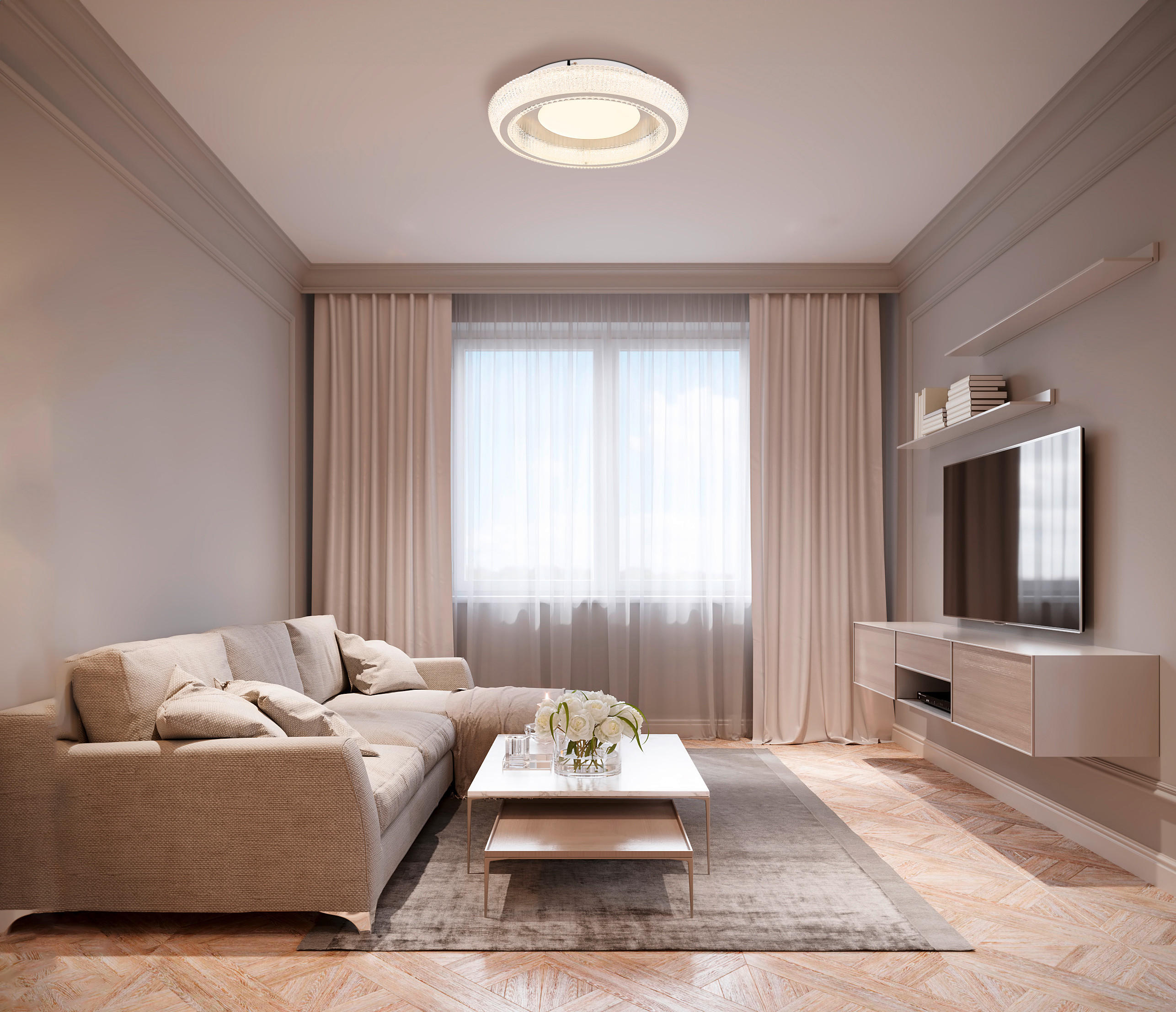 LED-DECKENLEUCHTE 40/8,5 cm   - Klar/Opal, Design, Kunststoff/Metall (40/8,5cm) - Globo
