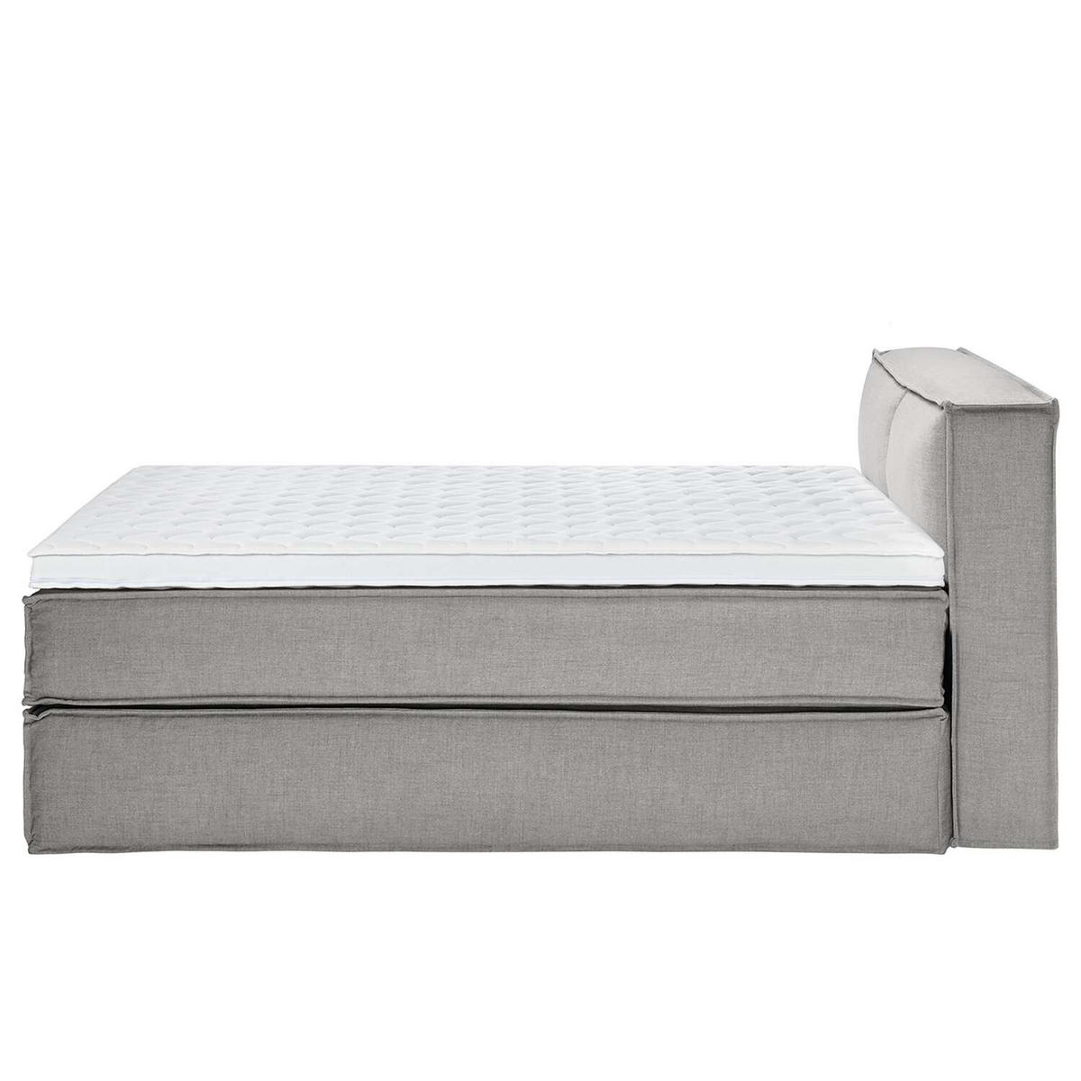 BOXSPRINGBETT 160/220 cm  in Hellgrau  - Hellgrau/Schwarz, Design, Textil (160/220cm) - home24