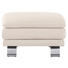 Ecksofa Echtleder Rücken echt - Creme/Alufarben, KONVENTIONELL, Leder/Metall (246/220cm) - Celina Home