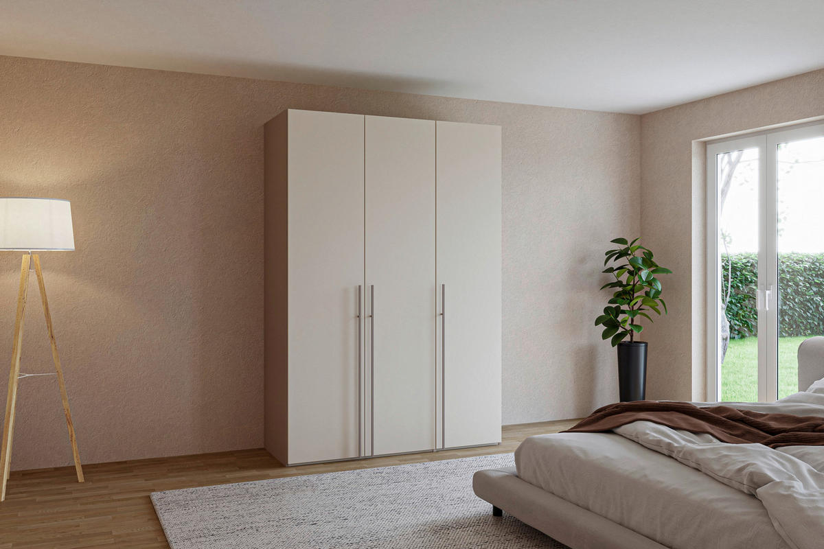 DREHTÜRENSCHRANK 152/220/59 cm,  in Kaschmir, Hellbraun, 3-türig  - Hellbraun/Kaschmir, Design, Holzwerkstoff/Metall (152/220/59cm) - Jutzler