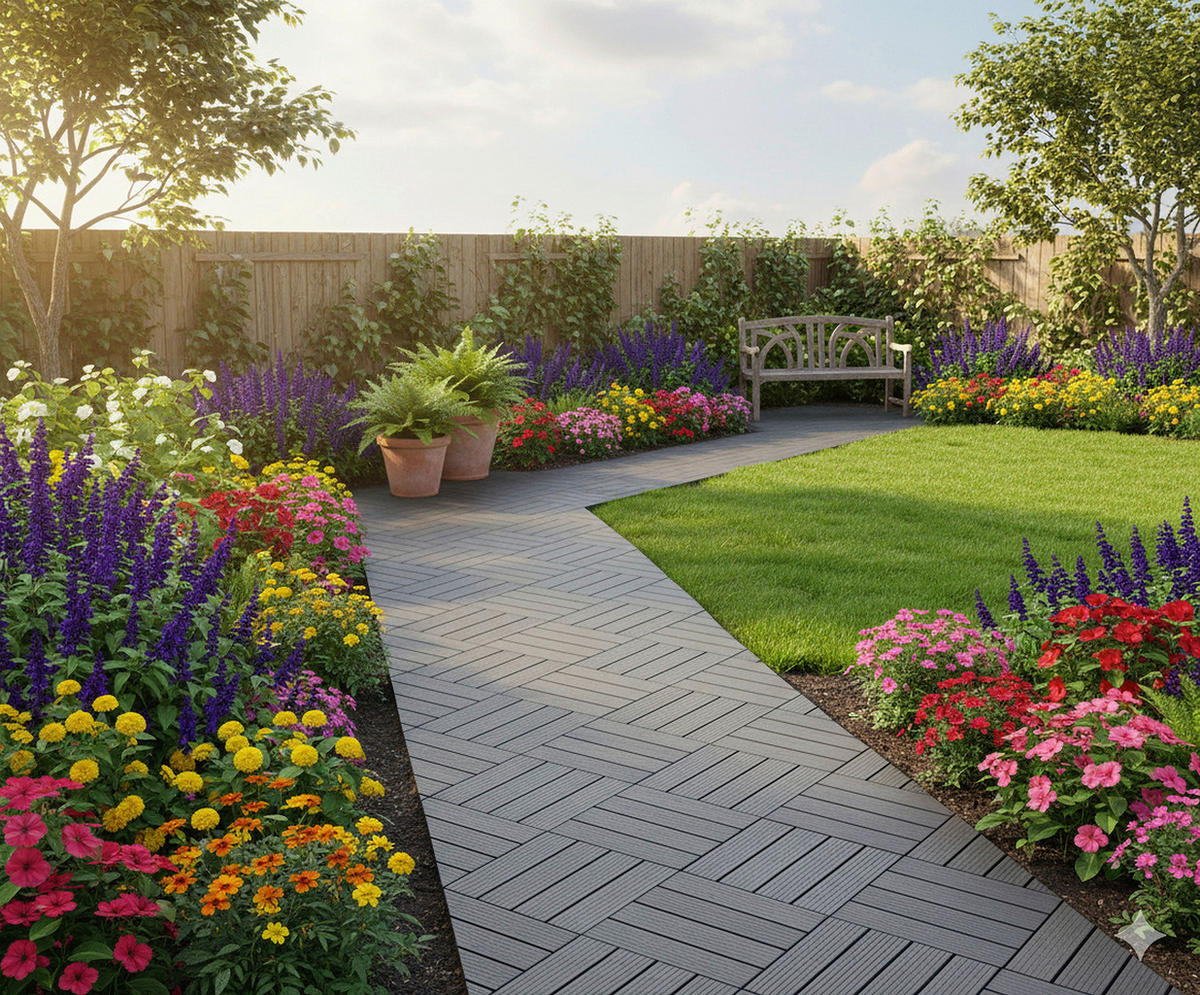 TERRASSENFLIESE WPC MAURICE 30X30CM 11-TLG.  - Anthrazit, KONVENTIONELL, Holzwerkstoff (30/30/2.4cm) - Prestige Home