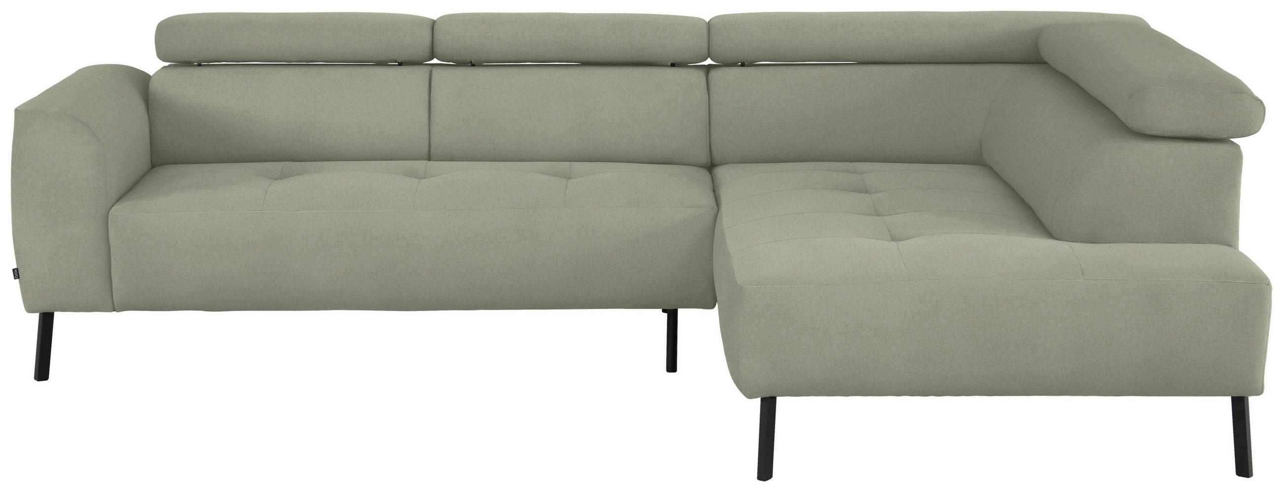 ECKSOFA in Chenille Creme  280/205 cm  - Creme/Schwarz, Design, Textil/Metall (280/205cm) - Xora