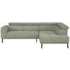ECKSOFA in Chenille Creme  280/205 cm  - Creme/Schwarz, Design, Textil/Metall (280/205cm) - Xora