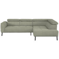 ECKSOFA in Chenille Creme  280/205 cm  - Creme/Schwarz, Design, Textil/Metall (280/205cm) - Xora