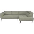 ECKSOFA  in Chenille Creme  280/205 cm  - Creme/Schwarz, Design, Textil/Metall (280/205cm) - Xora
