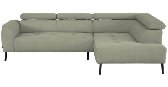 ECKSOFA  in Chenille Creme  280/205 cm  - Creme/Schwarz, Design, Textil/Metall (280/205cm) - Xora