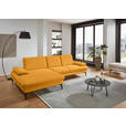 ECKSOFA in Chenille, Mikrofaser Currygelb  - Currygelb/Schwarz, Design, Textil/Metall (157/299cm) - Dieter Knoll