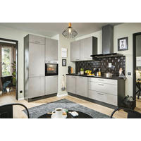 ECKKÜCHE 120/220 cm  in Graphitfarben, Schwarz, Sandfarben  - Sandfarben/Schwarz, Design, Holzwerkstoff/Metall (120/220cm) - Xora