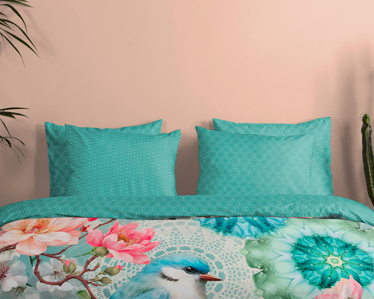 BETTWÄSCHE HIP Satin 140/200 cm  - Hellrosa/Multicolor, Design, Textil (140/200cm)