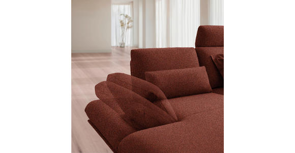 ECKSOFA  in Flachgewebe Rotorange  155/234 cm  - Rotorange/Schwarz, Design, Textil/Metall (155/234cm) - Dieter Knoll