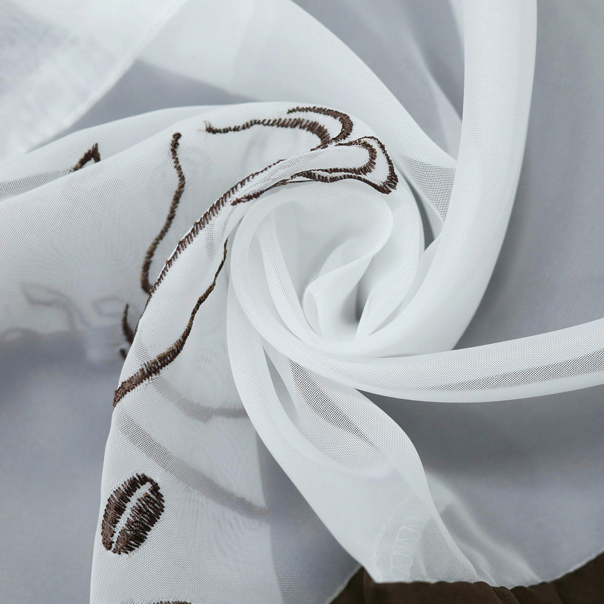 KURZGARDINE   150/60 cm   - Hellbraun/Weiß, Basics, Textil (150/60cm) - Joyswahl