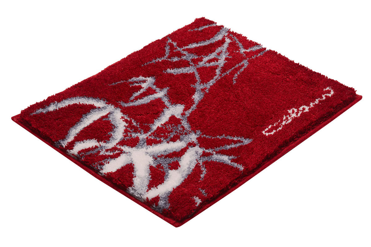 PREDLOŽKA PRED BIDET, 50/60 cm - červená, Basics, textil/plast (50/60cm) - Grund
