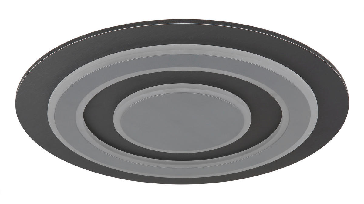 LED PLAFONJERA - siva/opal, Osnovno, metal/plastika (48/5.2cm)