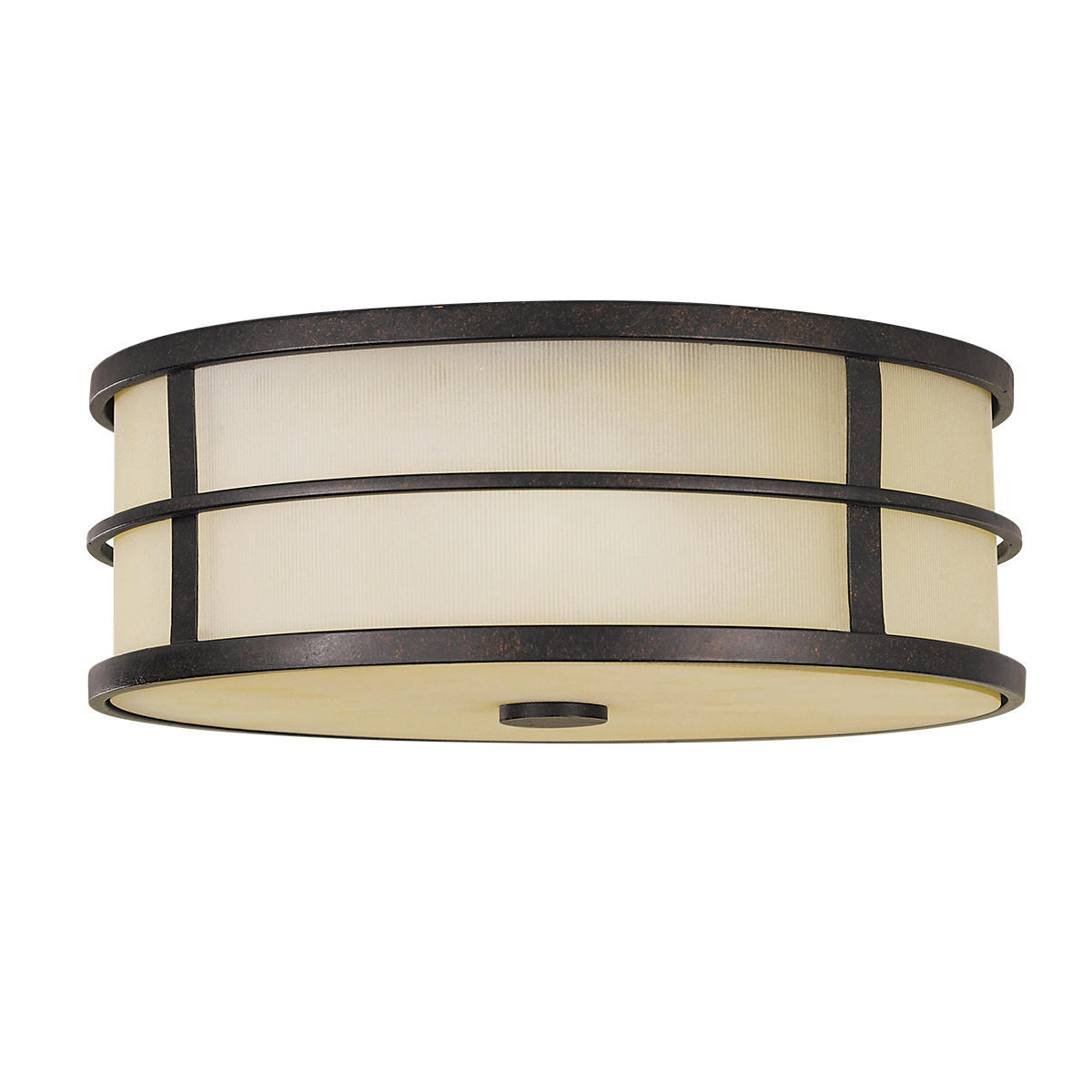 DECKENLEUCHTE  34.3/12.4 cm    - Dunkelbraun/Bronzefarben, Natur, Metall (34.3/12.4cm) - Elstead Lighting