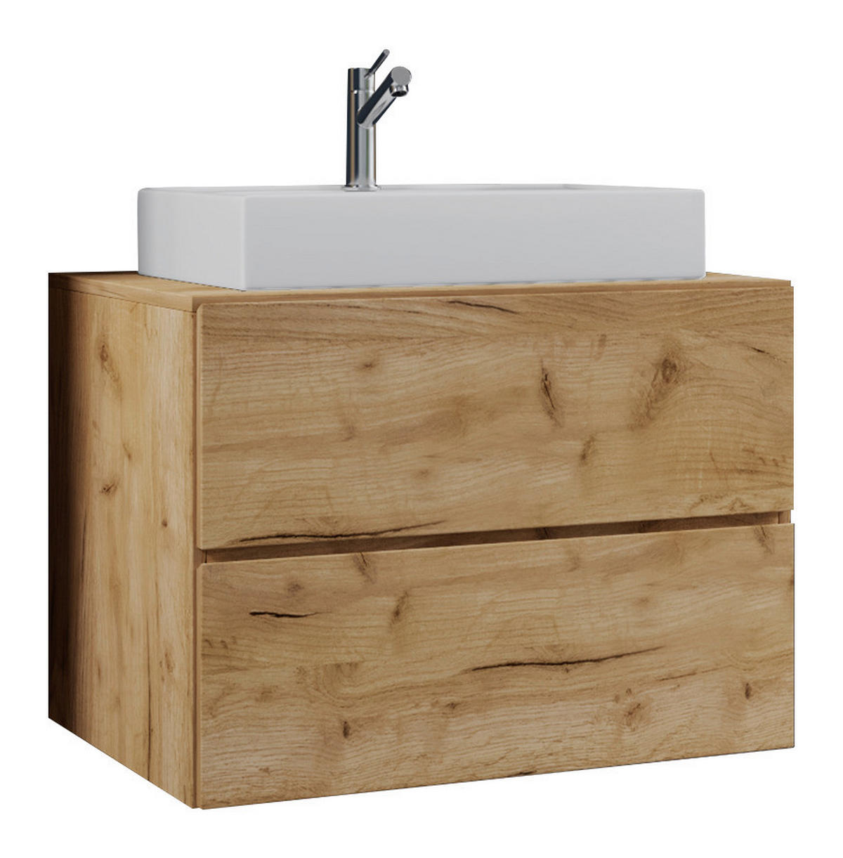 BADEZIMMER 3-teilig  in 80 cm  - Honigeiche/Weiss, Modern, Keramik/Holzwerkstoff (80cm) - MID.YOU