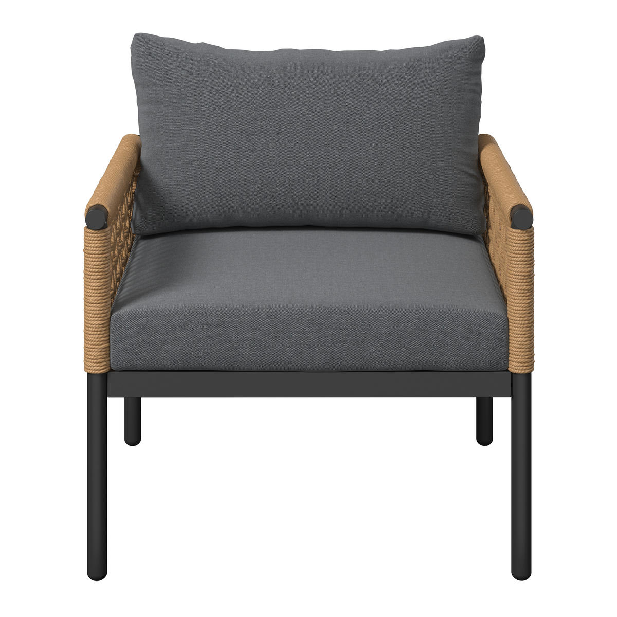 LOUNGEGARNITUR Eisen  - Anthrazit/Naturfarben, MODERN, Kunststoff/Textil (167/67/76cm) - Ambia Garden