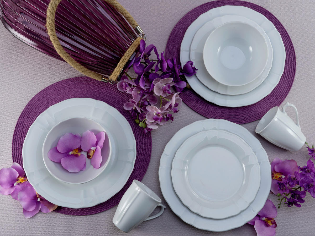 KOMBINOVANÝ SERVIS, 16-dielne, porcelán - biela, keramika (34,5/28/29cm) - Creatable