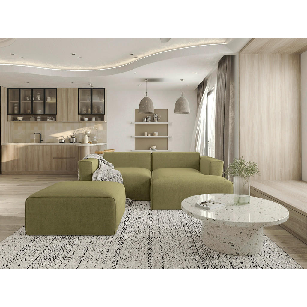 Thumbnail - P & B Ecksofa, Olivgrün, Textil, 2-Sitzer, L-Form, Ottomane rechts, 234x161 cm, Wohnzimmer, Sofas & Couches, Wohnlandsch...