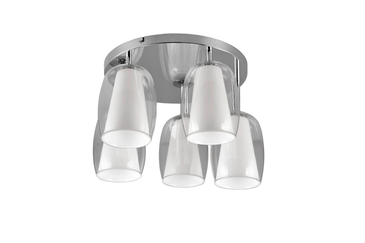 DECKENLEUCHTE  48/31 cm    - Chromfarben/Transparent, Basics, Glas/Metall (48/31cm)