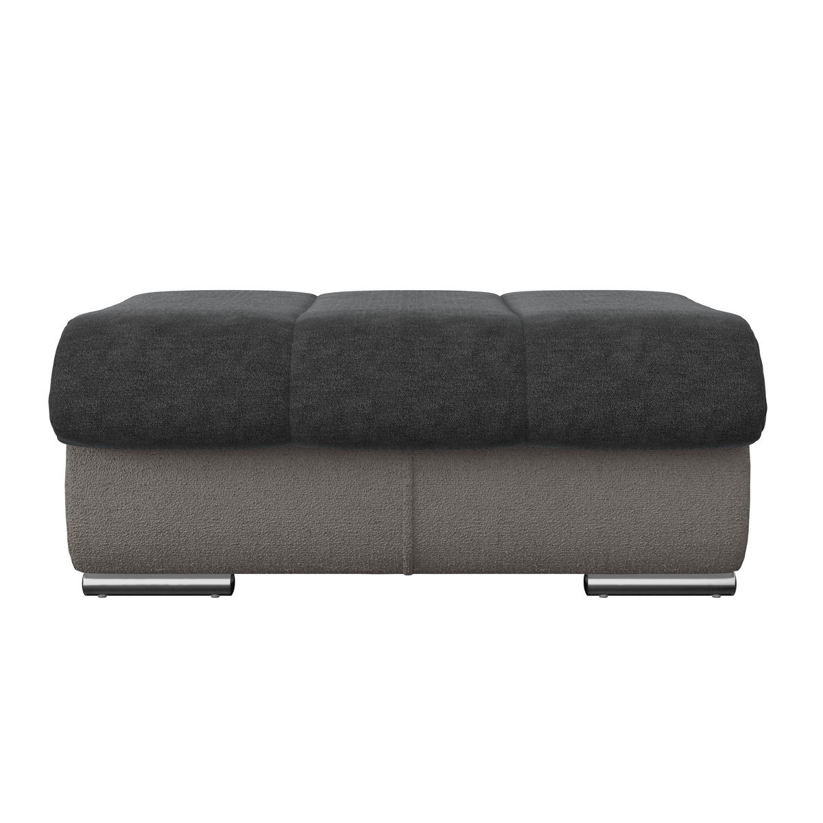 HOCKER in Textil Anthrazit, Grau  - Chromfarben/Anthrazit, Modern, Textil/Metall (100/43/80cm) - MID.YOU