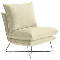 SESSEL in Velours Beige  - Beige/Schwarz, Design, Textil/Metall (72/84/90cm) - Hom`in