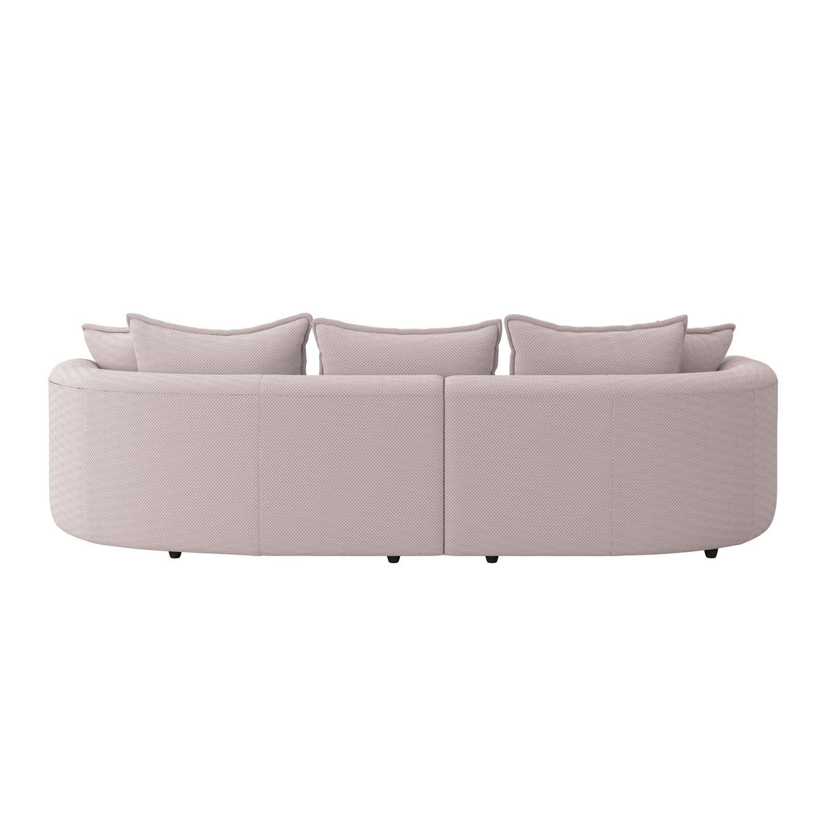 ECKSOFA in Velours, Struktur Hellrosa  - Hellrosa/Schwarz, Modern, Kunststoff/Textil (168/287cm) - Livetastic