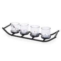 WINDLICHT - Schwarz, LIFESTYLE, Glas/Metall (47/14/8cm)