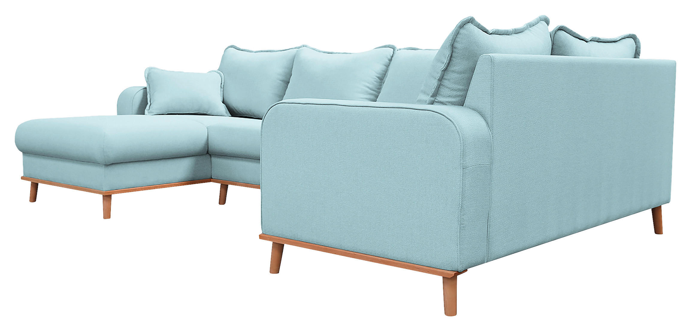 Thumbnail - Livetastic Wohnlandschaft Beata, Hellblau, Textil, Wenge, Füllung: Schaumstoffflocken,Schaumstoffflocken, U-Form, 296x17...