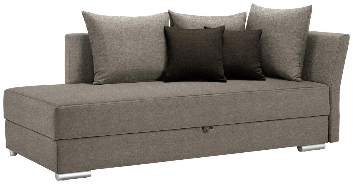 HEVERŐ textil világosbarna  - krómszínű/sötétbarna, Design, műanyag/textil (220/93/100cm) - Xora