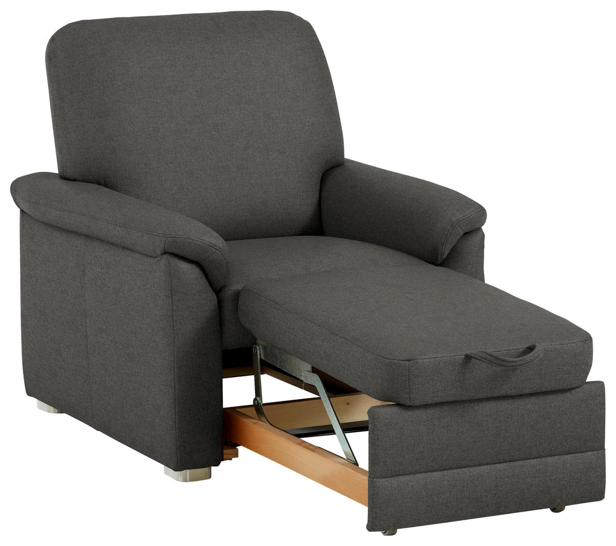 SESSEL Chenille Grau  - Alufarben/Grau, Konventionell, Textil/Metall (88/96/89cm) - Beldomo Comfort