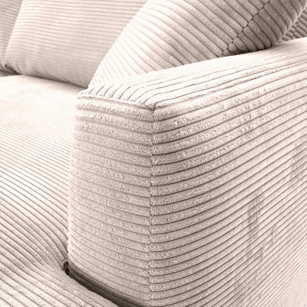 ECKSOFA Naturfarben Cord  - Schwarz/Naturfarben, KONVENTIONELL, Kunststoff/Textil (234/170cm) - Carryhome