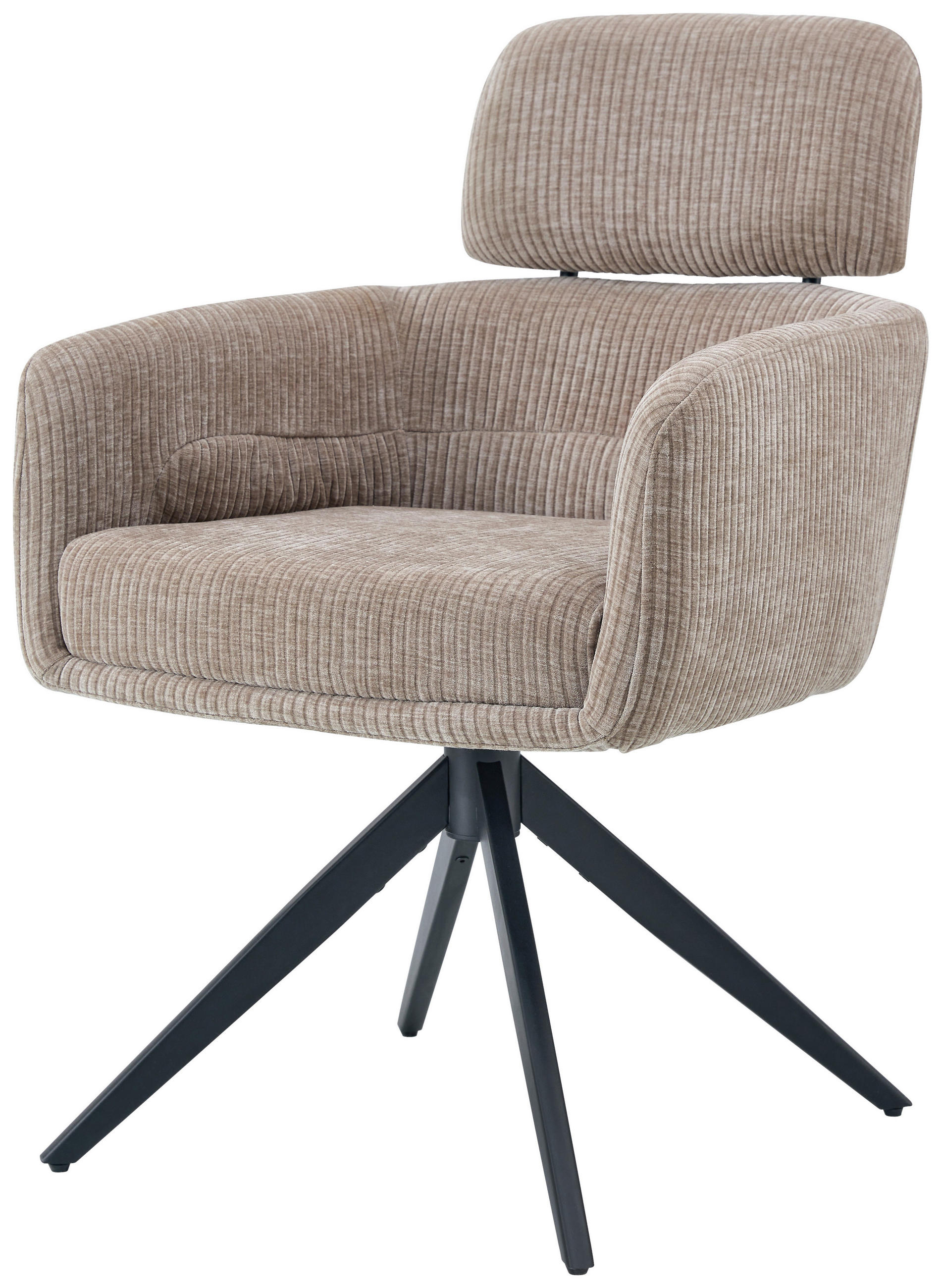 ARMLEHNSTUHL  in Eisen Cord  - Beige/Schwarz, KONVENTIONELL, Holz/Textil (60/87,5/68cm) - Livetastic