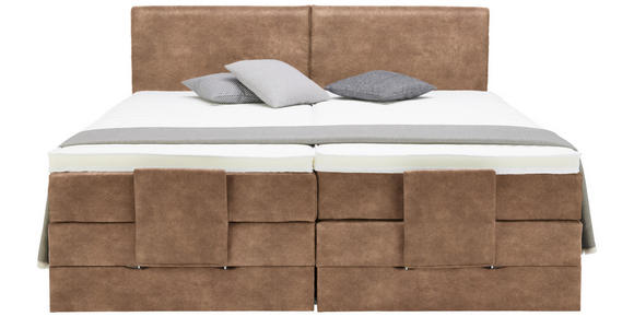 BOXSPRINGBETT 160/200 cm  in Braun  - Schwarz/Braun, Design, Kunststoff/Textil (160/200cm) - Hom`in