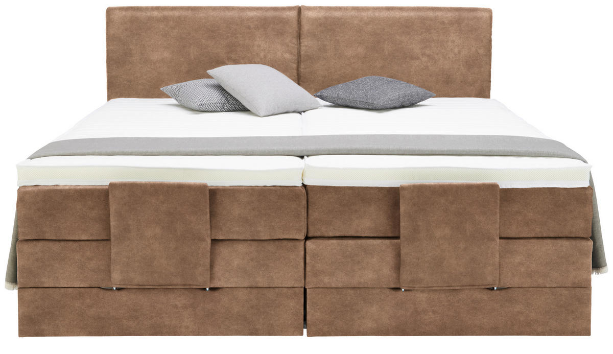 BOXSPRINGBETT 160/200 cm  in Braun  - Schwarz/Braun, Design, Kunststoff/Textil (160/200cm) - Hom`in