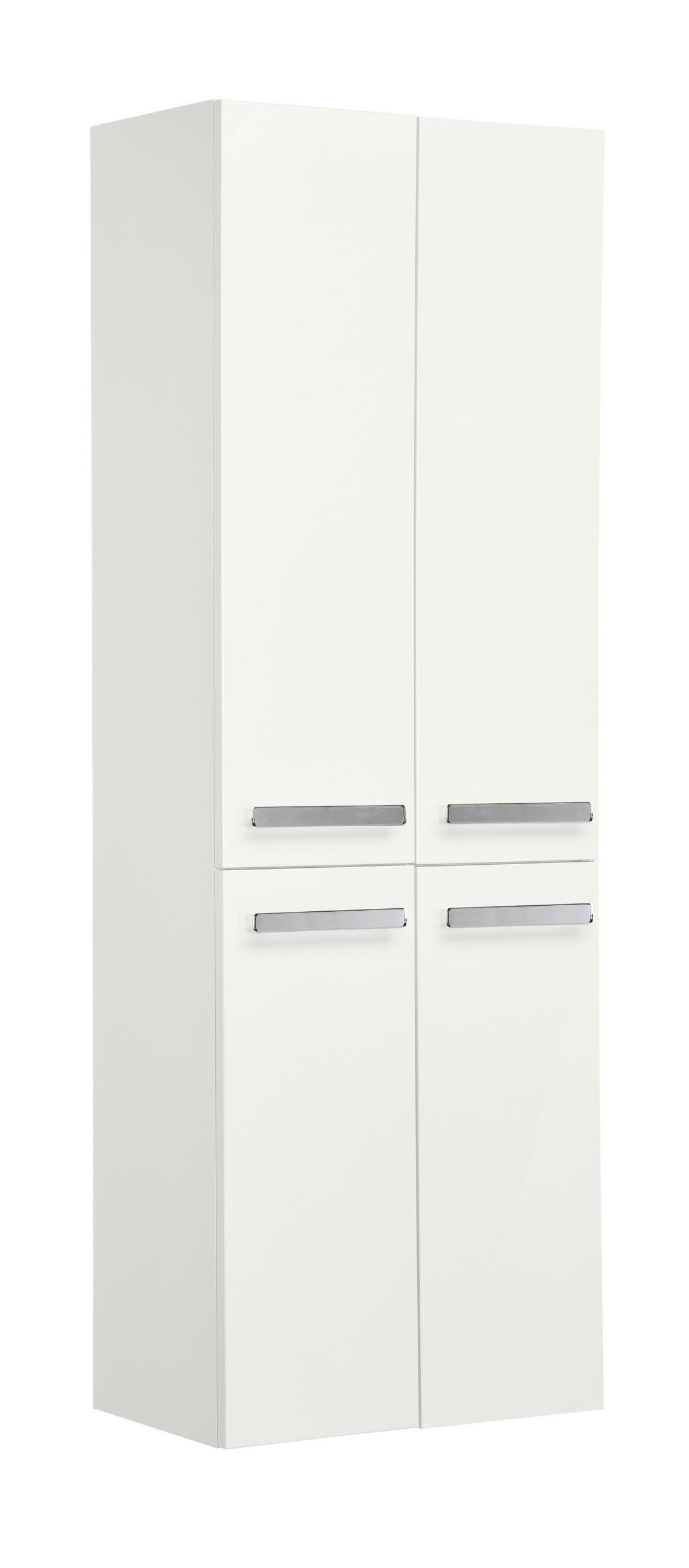 HOCHSCHRANK 60/168/33 cm  - Chromfarben/Weiß, KONVENTIONELL, Glas/Holzwerkstoff (60/168/33cm) - Sadena