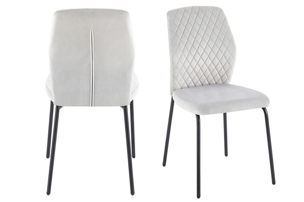 SADA STOLIČIEK 2 kus - čierna/svetlosivá, Modern, kov/textil (46,5/92/56,5cm) - Livetastic