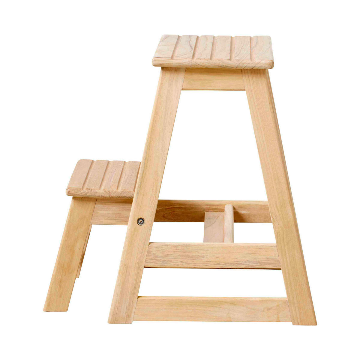 TRITTHOCKER SKALA  - Teakfarben, Natur, Holz (45,5/49/38,5cm) - Gardenson