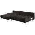 ECKSOFA in Chenille Anthrazit  - Anthrazit/Schwarz, MODERN, Textil/Metall (182/290cm) - Hom`in