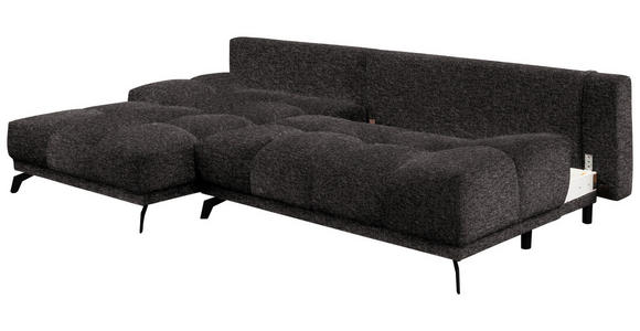 ECKSOFA in Chenille Anthrazit  - Anthrazit/Schwarz, MODERN, Textil/Metall (182/290cm) - Hom`in