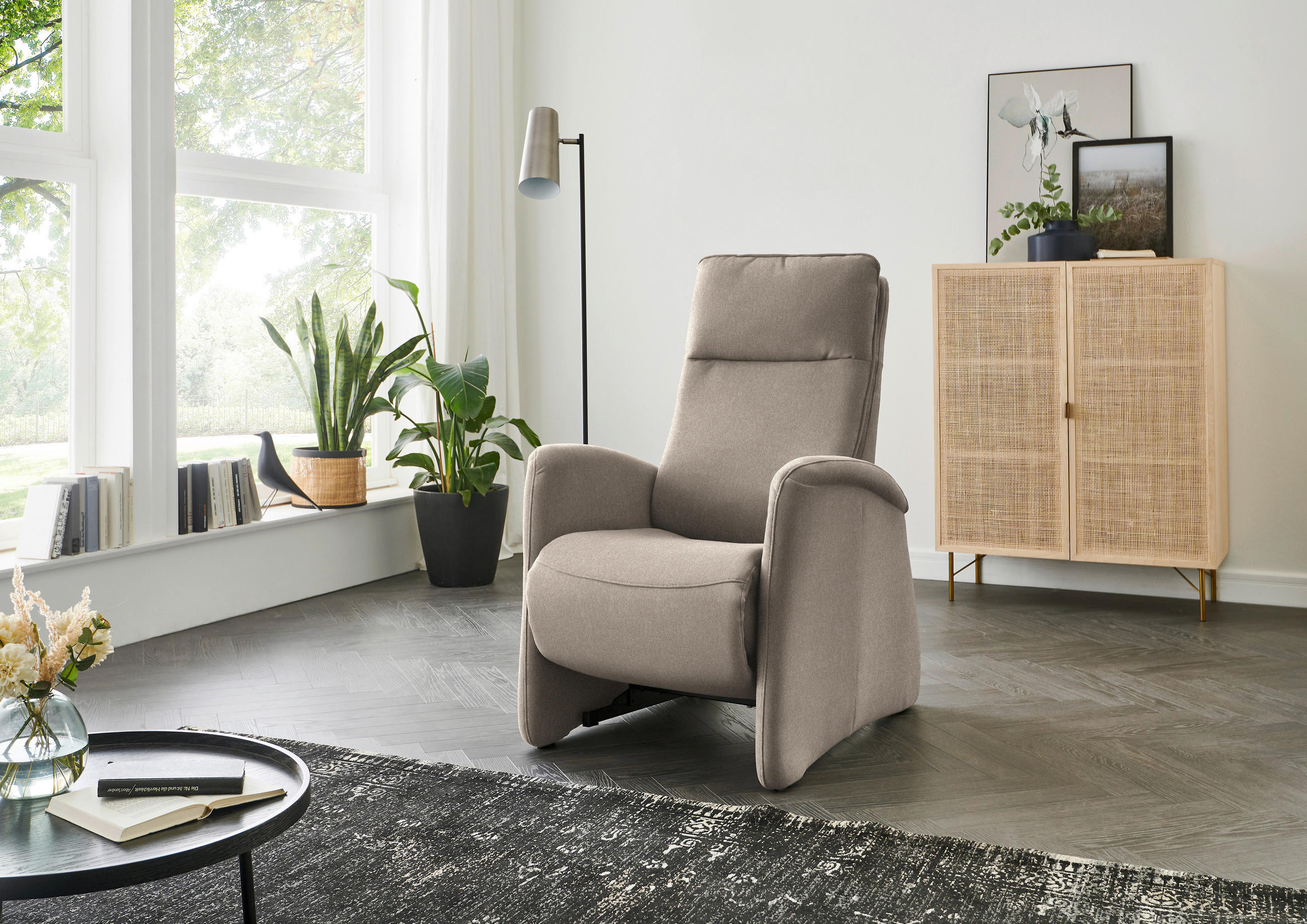 FERNSEHSESSEL in Chenille Greige  - Greige, Konventionell, Textil (79/114/87-176cm) - Valdera