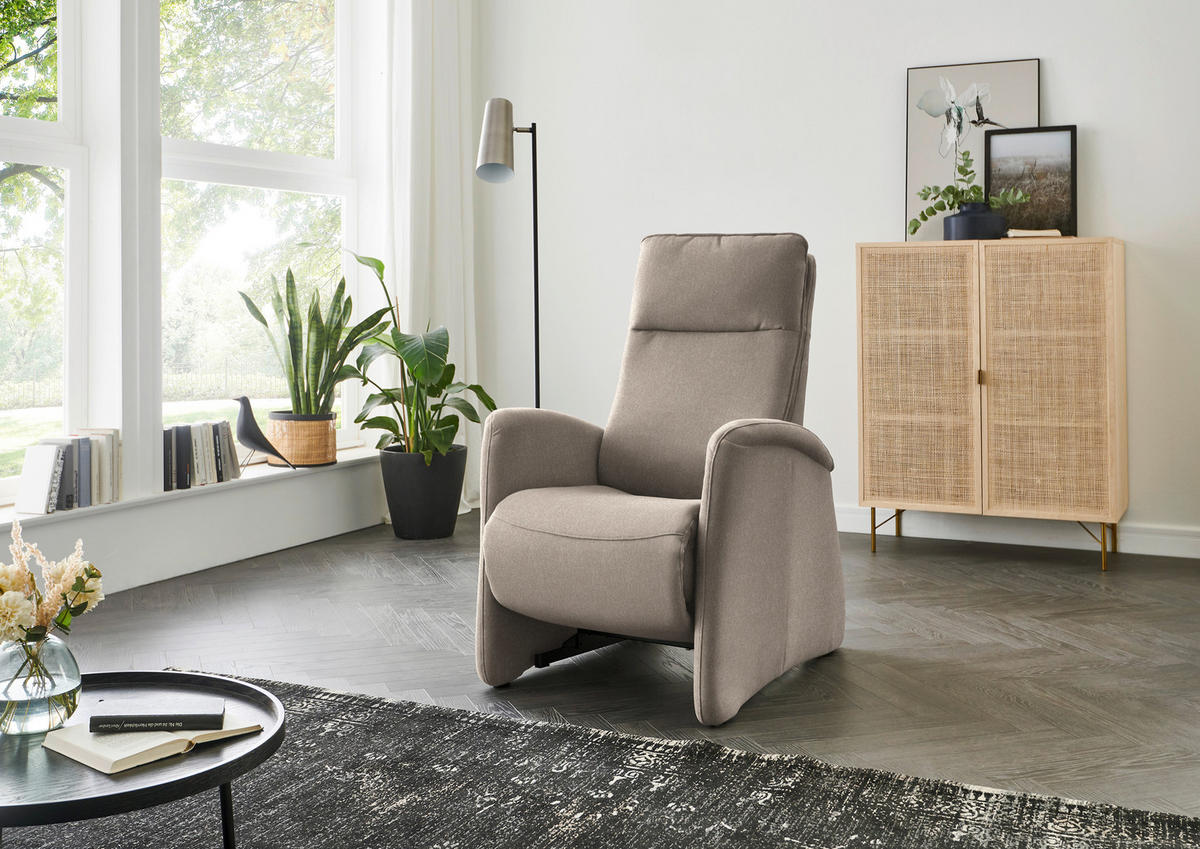 FERNSEHSESSEL in Chenille Greige  - Greige, Konventionell, Textil (79/114/87-176cm) - Valdera
