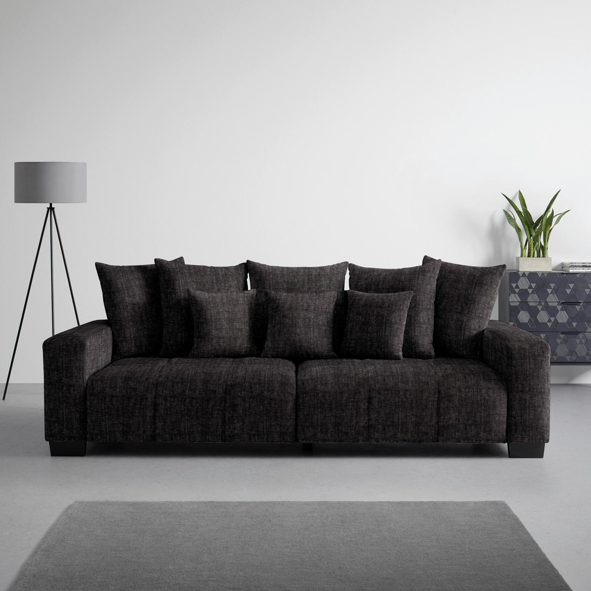 BIG SOFFA i grafitfärgad  - grafitfärgad/svart, Modern, trä (246/93/124cm) - MID.YOU