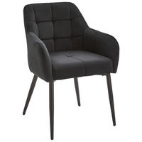 ARMLEHNSTUHL  in Eisen Samt  - Dunkelgrau/Schwarz, MODERN, Textil/Metall (60/82/60cm) - Livetastic